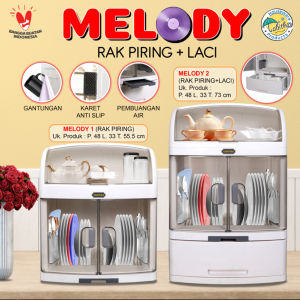 Tabitha Rak Lemari Piring Jumbo Printing Premium Lemari Dapur Estetik Serbaguna - Rak Piring Vienna