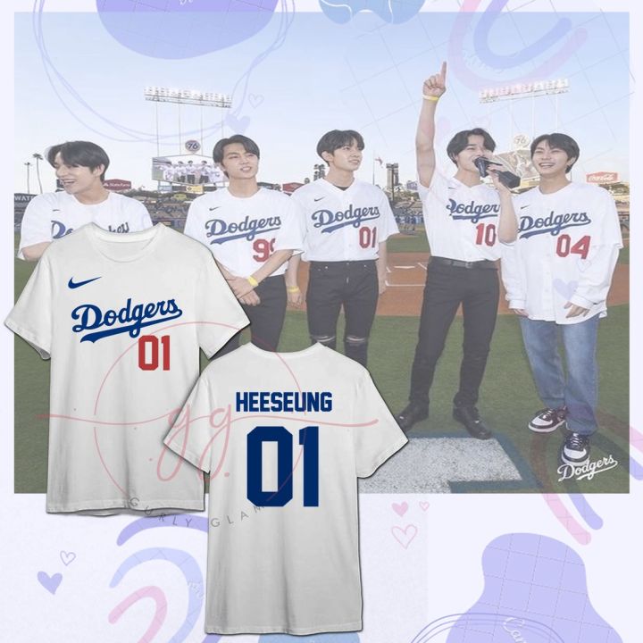 Enhypen KPOP Dodgers Jersey T Shirt Heeseung Jungwon Jay Jake Sunghoon