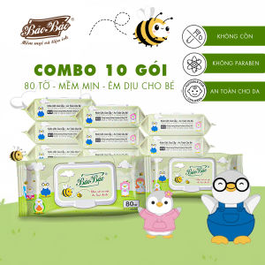 Khăn ướt Bảo Bảo 80 tờ không cồn không mùi cao cấp dành cho mẹ và bé an toàn dịu nhẹ