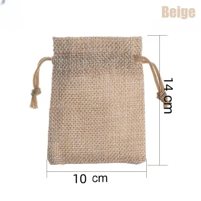 Burlap Drawstring Pouch Plain Linen Gift Bag Jute Bag with drawstring Jewelry coffee gifts and wedding organizer