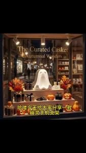 3D Printed minimalist smiley ghost figurines Halloween window and tabletop decorations phone stands wholesale