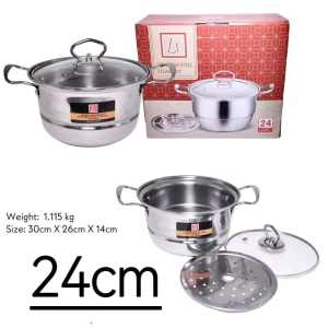 STIANLESS STEEL STEAM POT  Pot cover  Steamed tablet  Pot body