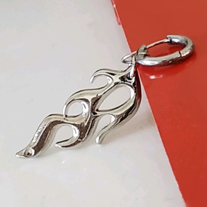 BUNDORA ANT231 anting lidah api perak stainless anti karat pria wanita ...