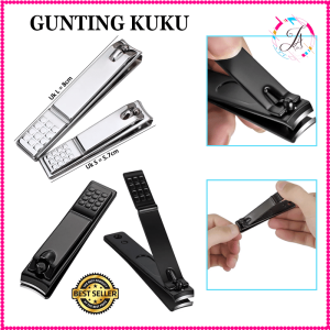 JA  GUNTING KUKU TAJAM STAINLESS STEEL HITAM DOFF / ALAT POTONG KUKU PUTIH STAINLESS STEEL