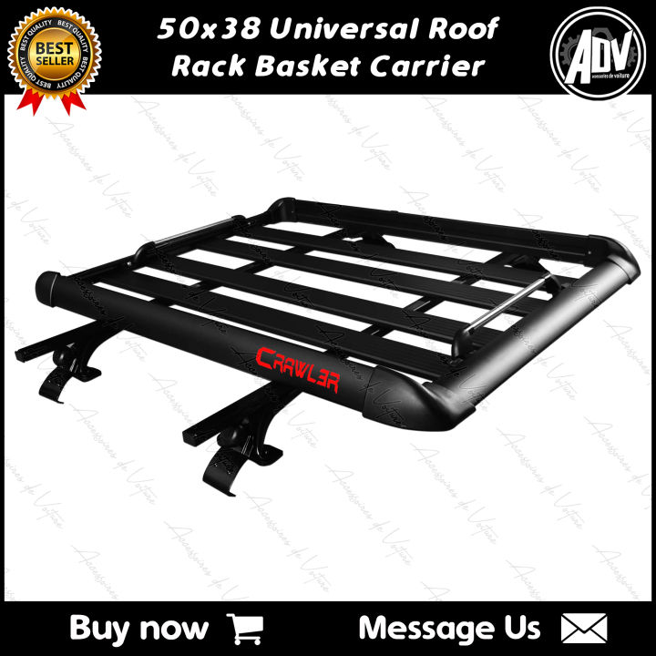 50x38 CRAWLER Universal Roof Rack Basket Carrier and Gutterless ...