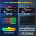 GOOJODOQ 10 Inch Backlit Backlight Keyboard And Mouse LED Colorful Bluetooth Wireless Keyboard For iPad Laptop Android iPhone. 