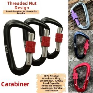 FLYING 4880mm Professional Safety Carabiner 6 Colors Mountaineering Protective Equipment Aluminum Climbing Buckle High Quality 12KN Security Lock