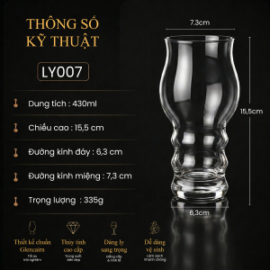Ly Thủy Tinh Bia IPA - Contoured | 430ml | [LYNOIR_LY007]
