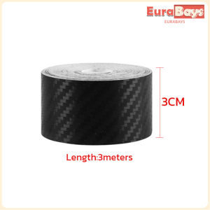 E.B.【Ready in Stock】 3D Carbon Fiber Car Sticker Door Sill Guards Strip Anti-collision Decorative Tape 3/5 Meters