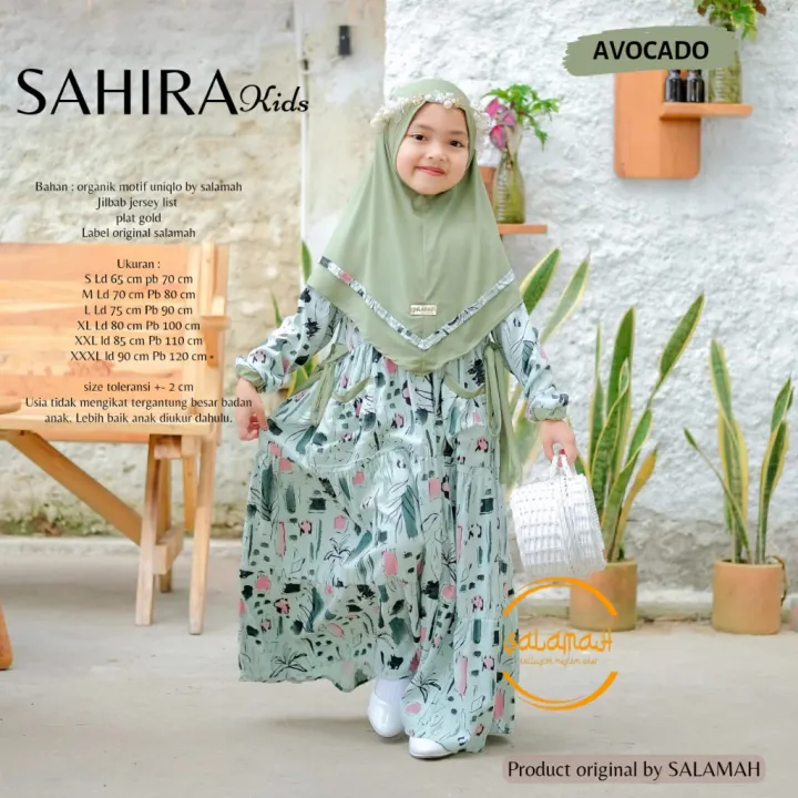 PROMO TERMURAH HANYA DI HARI INI Gamis anak SAHIRA KIDS Plus Jilbab List dan Plat Gold | usia 2 3 4 5 6 7 8 9 11 - 15 tahun | by Salamah Grosir Solo