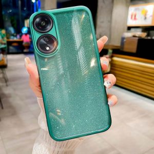 Callfire【có màng ống kính】Ốp Silicon cho OPPO A18 A38 F23 A98 5G A78 A58 Reno 8T 4G Ốp bầu trời đầy sao dần lấp lánh kim tuyến vỏ điện thoại lấp lánh