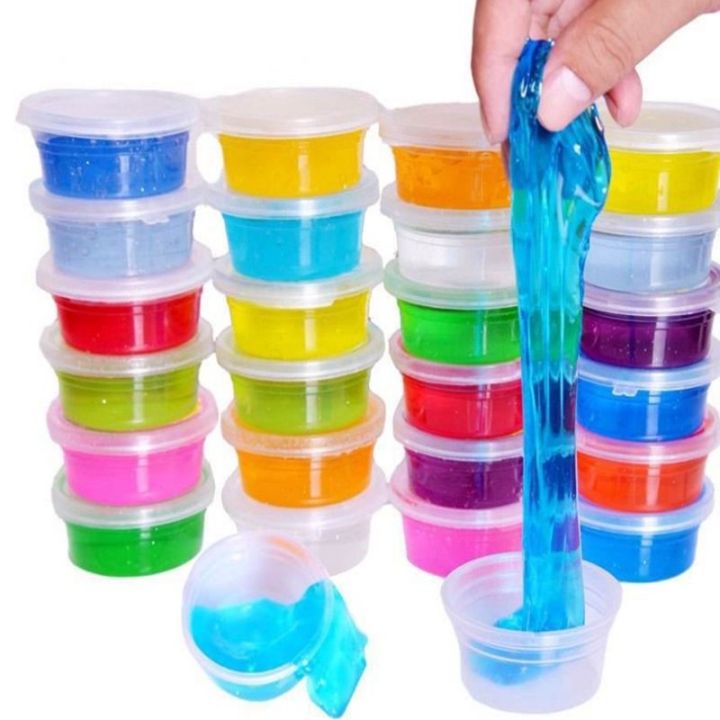 12 Cups Non Toxic Children's Crystal Mud Diy Transparent Plasticine Clay Simulation Jelly Toy
