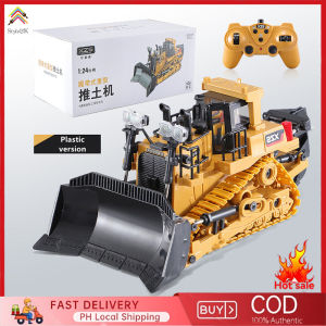 【New】1:24 2.4G 9-Channel Engineering Vehicle RC Excavator Excavator Remote Control Bulldozer RC cars RC Dump Truck RC Construction Vehicle Toys RC Engineering truck model Beach toys transporter with Light and Sound Effects