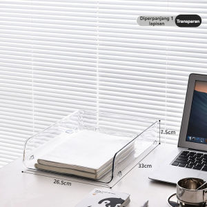 penyimpanan meja rak dokumen kebersihan meja rak dokumen transparan mudah diambil nampan dokumen plastik A4 dapat ditumpuk.