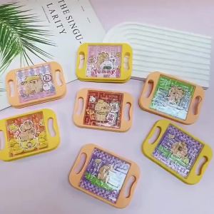 Random 3Pcs Capybara Cartoon 3D Palm Puzzle Walking Ball Maze Toy Labyrinth Keychain Fun Brain Game Cube Challenge Toys Balance Educational Toys Childrens Day Gift