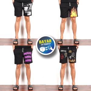 Celana Boardshorts Sweatpant Motif Distro Celana Pendek atas lutut Pria Celana Katun Distro Cowok Celana Sablon Pendek Pria Distro Celana Pendek Santai Cotton Combed Celana Harian Pria di Rumah Celana Pendek Pria Casual by Maleka
