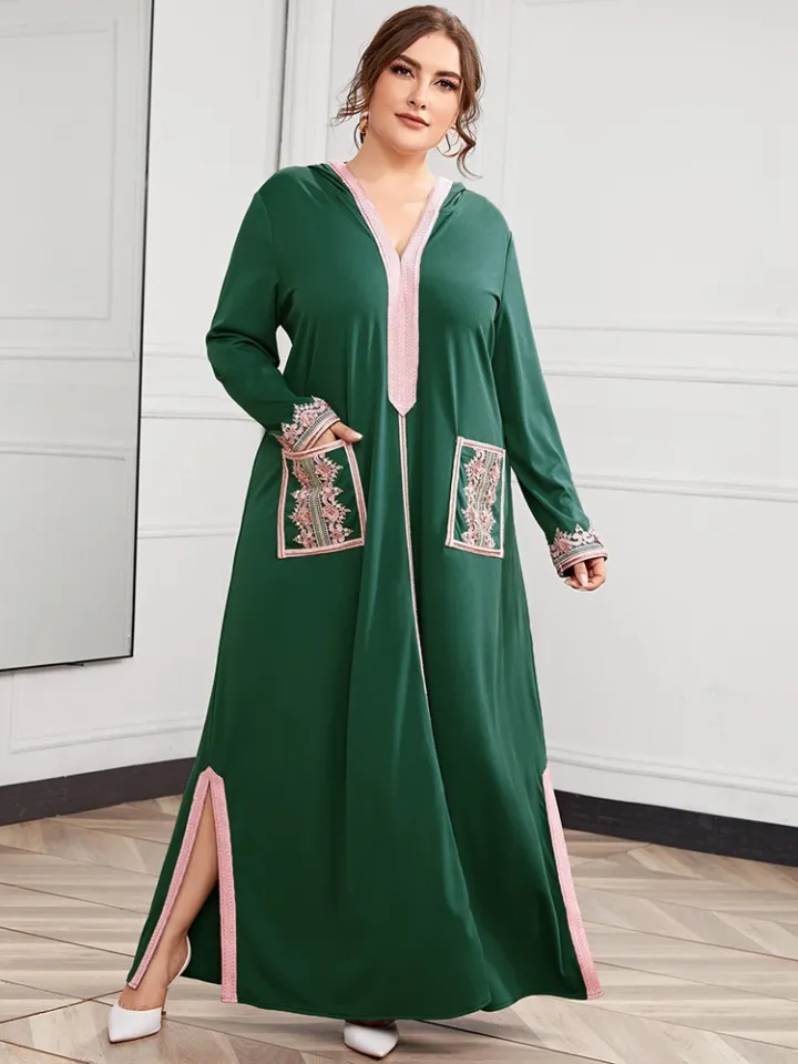 Fashion V-NECK TURKISH LONG SLEEVE GOWN