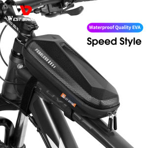 WEST BIKING Bicycle Bag Front Frame Top Tube Tool Bag MTB Road Bike Bag Waterproof Bicycle Accessories EVA Multifunctional Cycling Front Frame Bag
