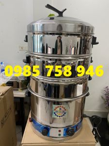 Nồi hấp xôi  bánh bao .....chạy bằng điện . Đường kính 52cm / 3 khay hấp . Bảo hành 1 năm