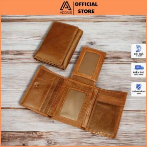 Ví nam AD03 bóp nam gấp 3 nhỏ gọn ví da nam da bò thật nhiều ngăn đựng tiền đựng thẻ bóp da nam cao cấp bảo hàng 06 tháng - Adonis Store