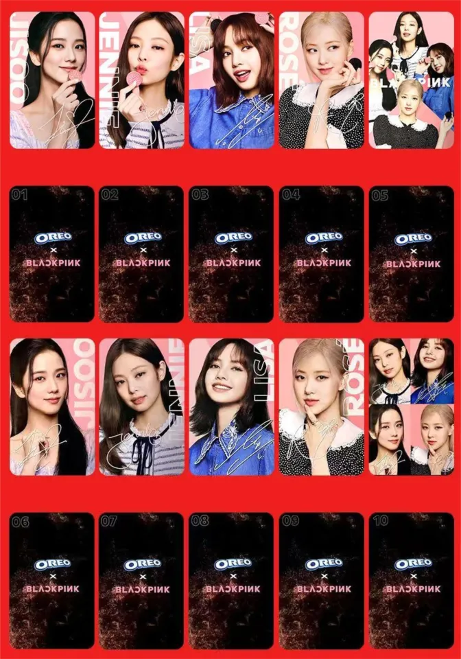 BlackpinkxOreo PhotoCards Jisoo Lisa Jennie Rose Oreo Photo Cards Blackpink  Oreo Cards 5 Per Set