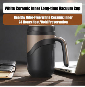 Business thermos cup doublelayer ceramic water cup office thermos cup