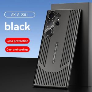 Kisscase tản nhiệt làm mát Ốp điện thoại cho Samsung Galaxy S24 S23 siêu mạ Armor thoáng khí bảo vệ ống kính máy ảnh PC cứng chống sốc Ốp lưng cho Samsung S24 S23 siêu