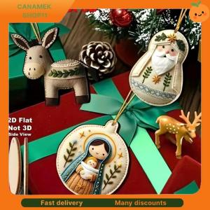 ❣️❣️❣️ 6 12 24 36Pcs Christmas Tree Decor Vintage 2D Christmas Angel Girl Wooden Pendant For Home Xmas Wall Hanging Ornament Decoration