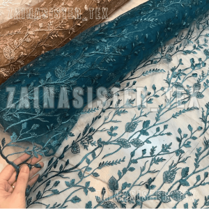 1/2 Meter Bahan Kain Brokat Tile Bordir Bunga Alana New Series Warna Burgundy