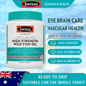 Swisse High Concentration Deep Sea Odorless Fish Oil 400 Capsules OMEGA-3 Nutritional Supplement Supports Heart Brain Joint Cardiovascular and Eye Health Australia Original 【 EXP: 02/2029 】