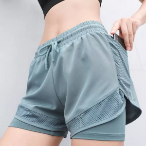 LoveYoga Light Proof Sports Shorts High Waist Running Shorts with Pocket for Women