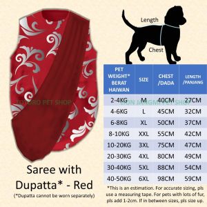 READY STOCK Pet Saree Deepavali Diwali 2025 Kurta Big Dog Cat Clothes Shirt Dress Baju Kucing Jantan