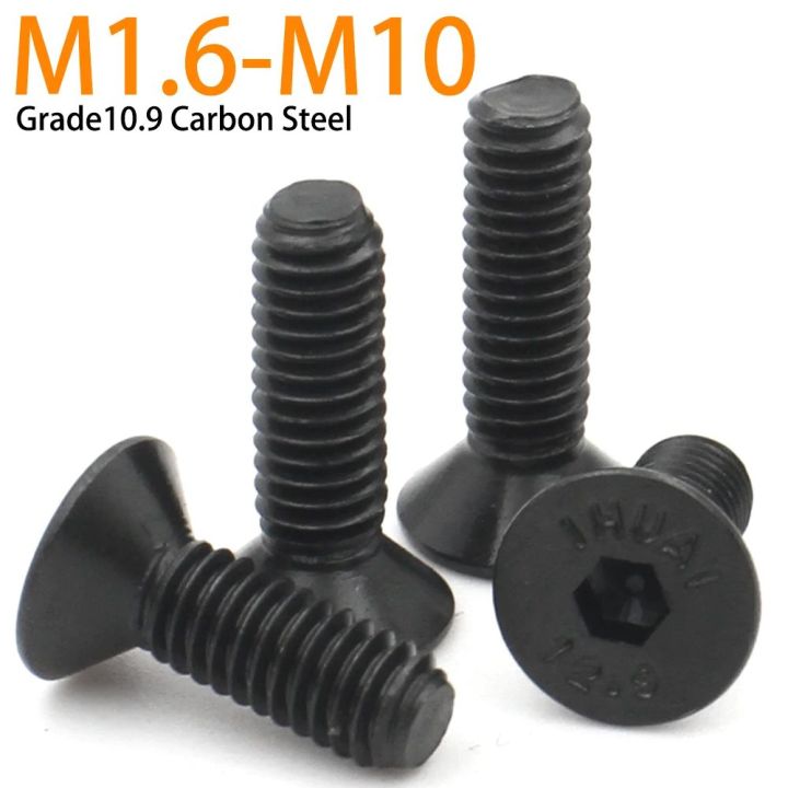M2 / M2.5 Black Oxide Countersunk Hex Socket Screws – Alloy Steel 10.9, DIN7991