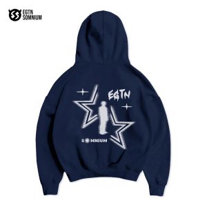 Sweater hoodie boxy ZIPPER EGTN SOMNIUM STARS Fleece