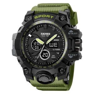 PENGIRIMAN INSTANT -- Jam Tangan Pria  skmei 2197 Dual time  rubber water resist original