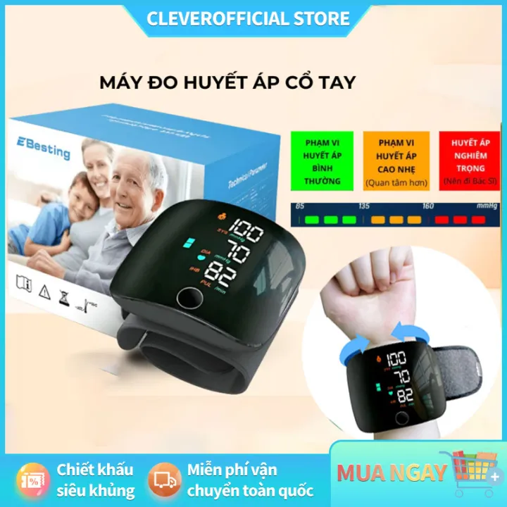 Máy Đo Huyết Áp Cổ Tay Nhịp Tim, Máy Đo Huyết Áp Điện Tử Có Giọng Nói Tiếng Việt