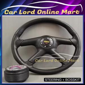 Momo 14”Inch Steering Wheel PVC High Quality with Bosskit-Wira/Waja/Kelisa/Kancil/Myvi Old/Saga Old/Iswara
