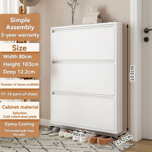 Steel Metal Shoe Cabinet Storage Dustproof Ultra Thin Shoe Cabinet 12cm MultiLayer Wall Hanging Large Capacity Shoe Rack