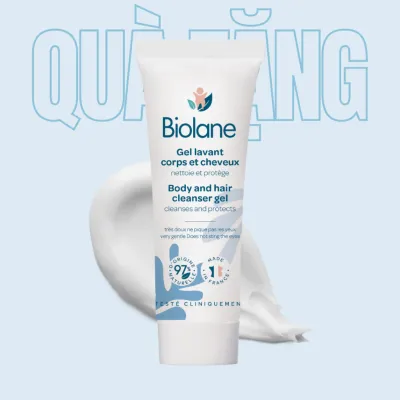 Gel Tắm Gội Cho Bé BIOLANE Body And Hair Cleanser - Tuýp dùng thử 15ml/200ml