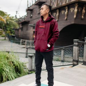 ANYWAY JUMPER HOODIE "ALIVE" MAROON 018