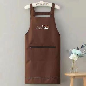 Fashion Waterproof Apron With Zipper Pocket Apron for Cooking Chef Waiter Coffee BBQ Kitchen Aprons