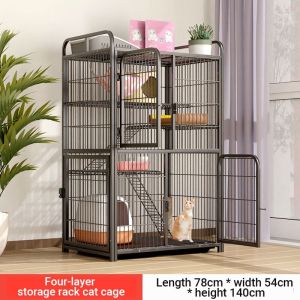Cat Cage Large Space 2 3 Layers 4 Tier Pet Villa Cat House Indoor Dog Cage Platform Multiple Layers