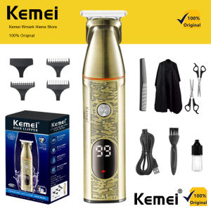 Kemei KM-865 Electric Clippers Gold Hair Trimmer Men Cordless Professional Trimmers Beard Hair Clipper Cut Hair Cutting Machine Wireless Barber Razor
