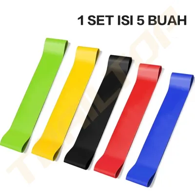 TrailTop Resistance Bands Alat Fitness 1 Set 5pcs Elastis Fitness Loop Bands Tali Fitness