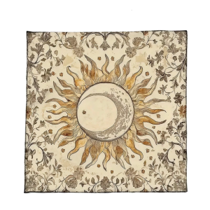 Elegant Velvets Tablecloth Portables Divination Mats with Mystical Artwork for Spiritual Meditations and Home Decoration