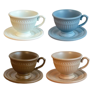 Sang Trọng Thu Nhỏ Bộ cốc cà phê Với Đĩa Mô Phỏng Cốc Cà Phê Teaset Cho Cảnh Nhà búp bê Và Sáng Tạo Hiển Thị 3Pcs