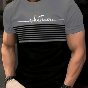 [Local Stock] HBESTY Halloween Christmas Fashion Casual Round Neck Short Sleeve Top Striped Printed Mens Clothing T-shirt Oversized T-shirt Mens T Shirt Summer