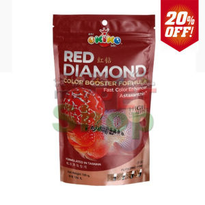 Okiko Red Diamond Color Boster Formula Flower Horn Fish Food - 100g