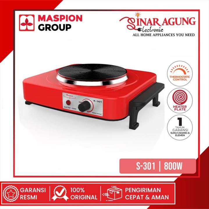MASPION S301 / S-301 KOMPOR  LISTRIK 600 WATT - GARANSI RESMI