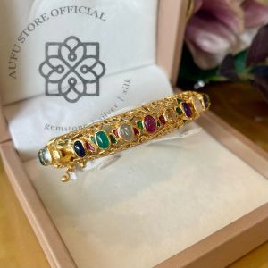 💥กำไลพลอยแท้นพเก้า อัญมณีพลอยรัตนชาติมงคล กำไลพลอยเสริมดวงราศี อัญมณีนำพาความสุขความสำเร็จ สินค้าเครื่องประดับของแท้ มีใบรับประกันดูแลตลอดการใช้งาน AUFU STORE